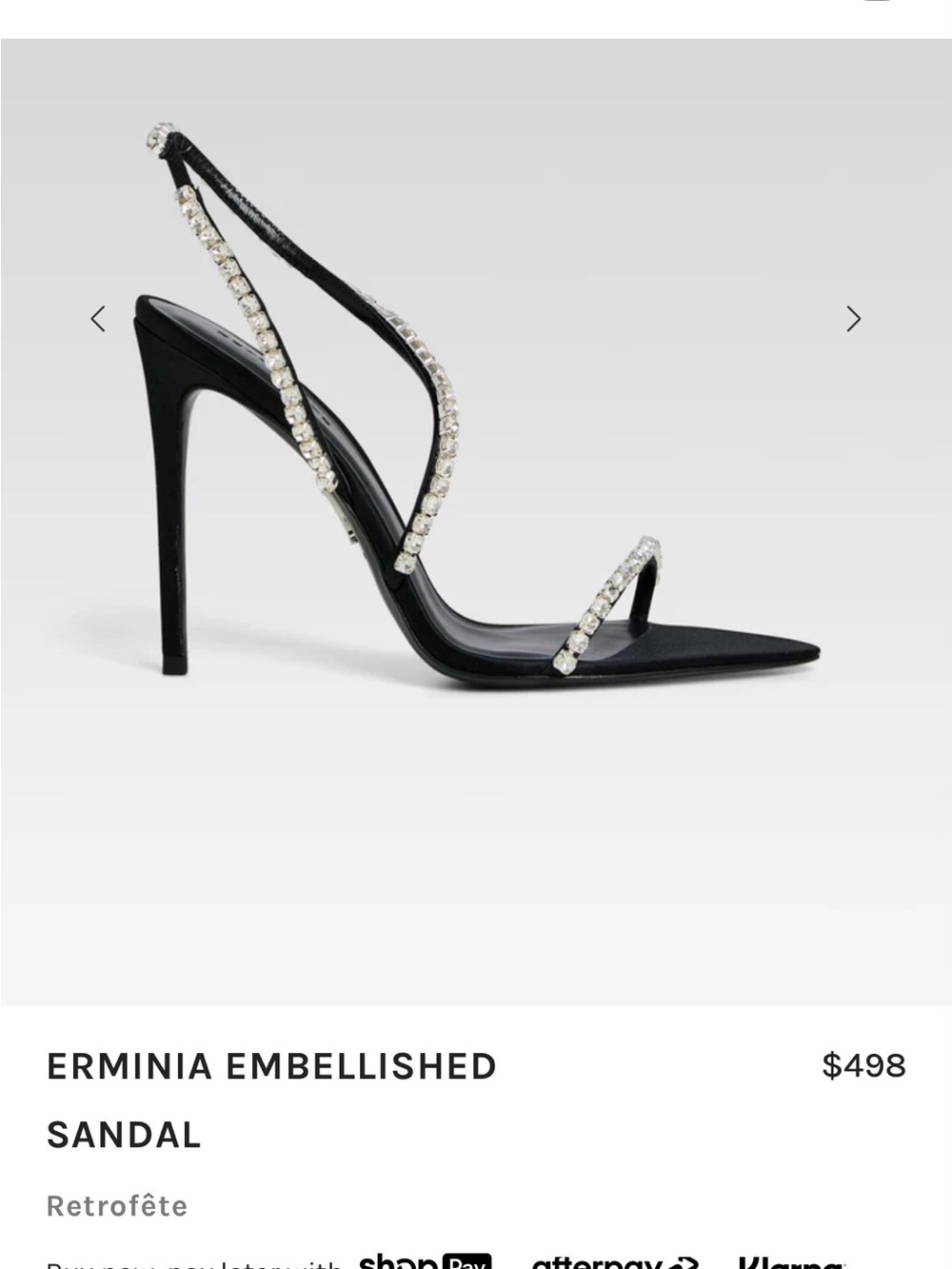 Retrofete Black Crystal-Embellished Stiletto Sandal
